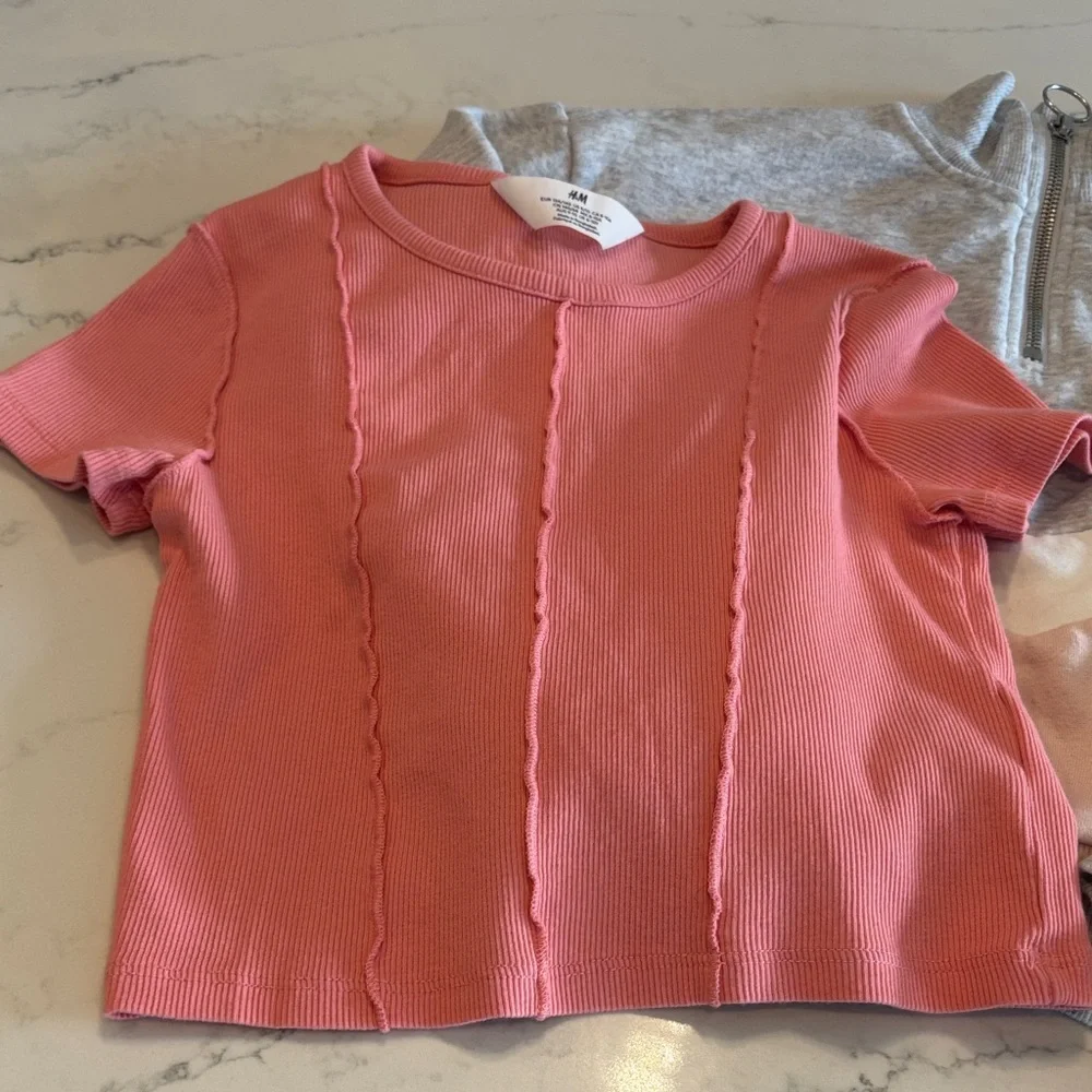 H&M Gray and Pink Kids Sweatshirt and Tee Set